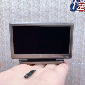 Dollhouse Miniature 1:12 Living Room LCD TV & 1 Remote Control Toy Furniture decoration