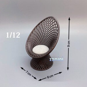 Dollhouse Miniature Outdoor Model Furniture Chair with Cushion Decoration