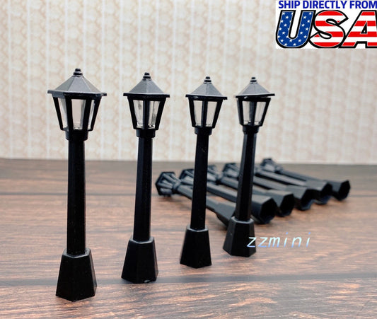 10PCS Dollhouse Miniature 1:12 scale Street Light Lamp Model Fairy Garden Decor