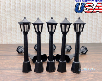 10PCS Dollhouse Miniature 1:12 scale Street Light Lamp Model Fairy Garden Decor