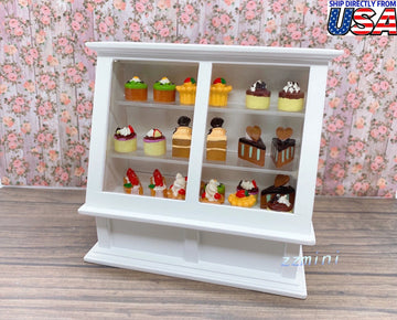 1/12 Dollhouse Miniature Bakery Cabinet 1/12 Food Display Shelf Showcase Shop Counter