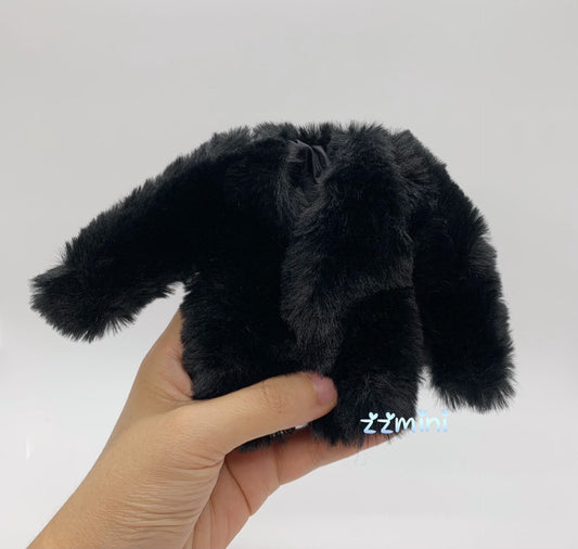 BLACK Artificial Fur Coat Jacket For 11.5in Fashion Doll Princess Clothes 1/6 Toy