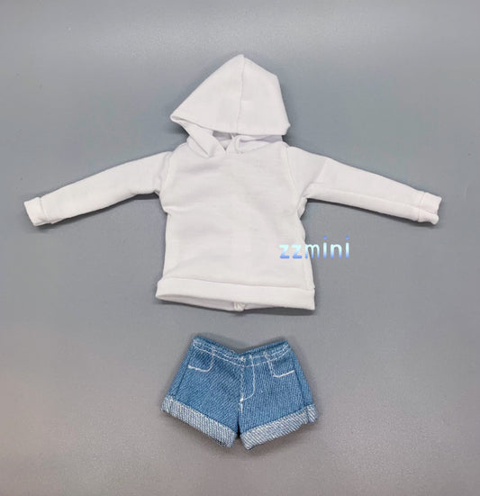 Handmade White Hoodie For 11.5inch Fashion Doll Princess Top Doll Clothes 1/6 Toy