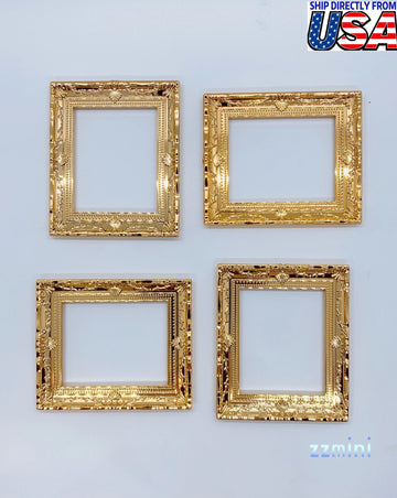 4PCS Frames Dollhouse Miniature Pictures Photo Frames For Decoration Art Wall Picture