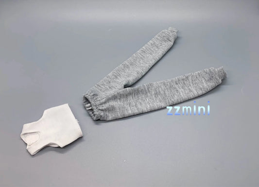 2pcs Handmade White Tee and Grey Pant For 11.5inch Fashion Doll Princess Top Doll Clothes 1/6 Toy