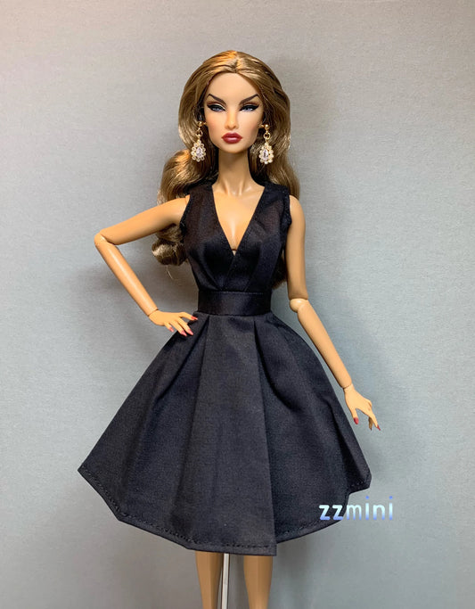 Fashion Doll Dress Black Little Classical Evening Dress Clothes for 11.5" Doll