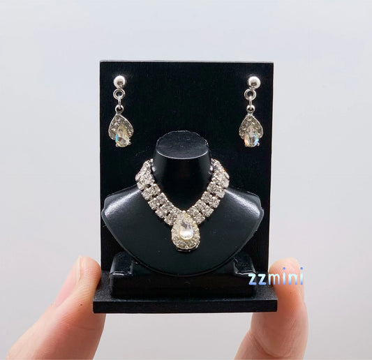 3PCS Handmade Fashion Doll Jewelry Rhinestones Earrings and Necklace Set Accessories